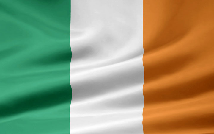 rippled Irish flag